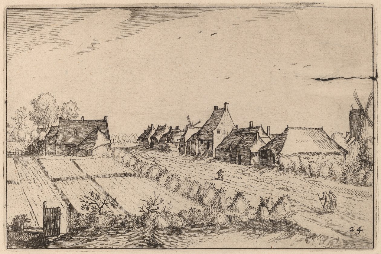 Pole a silnice od Claes Jansz Visscher after Johannes van Doetechum, the Elder after Lucas