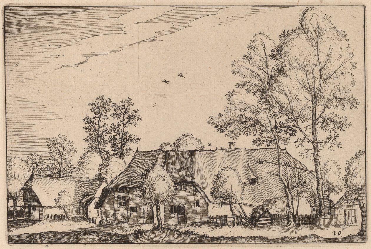 Velká farma od Claes Jansz Visscher after Johannes van Doetechum, the Elder after Lucas