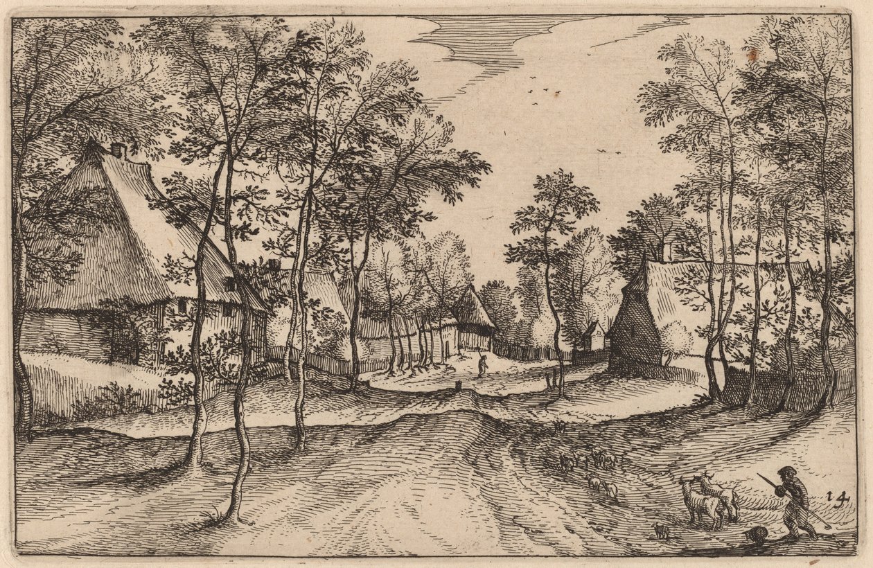 Village Road od Claes Jansz Visscher after Johannes van Doetechum, the Elder after Lucas