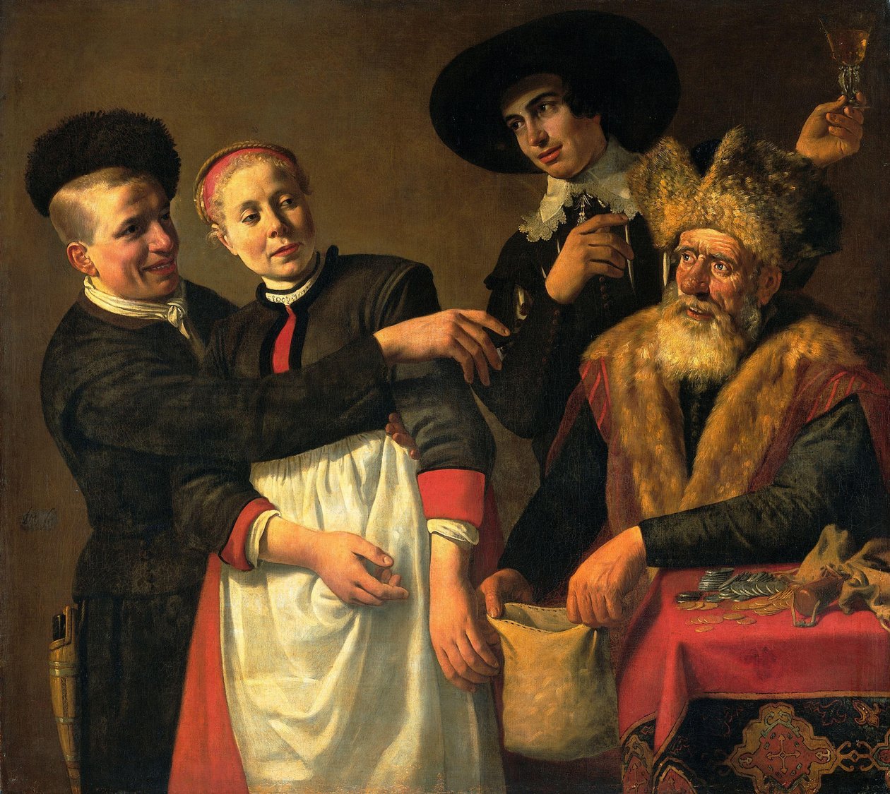 Mooy-Aal a její nápadníci (G.A. Bredero, ‚Moortje‘, 1615) od Claes Moeyaert