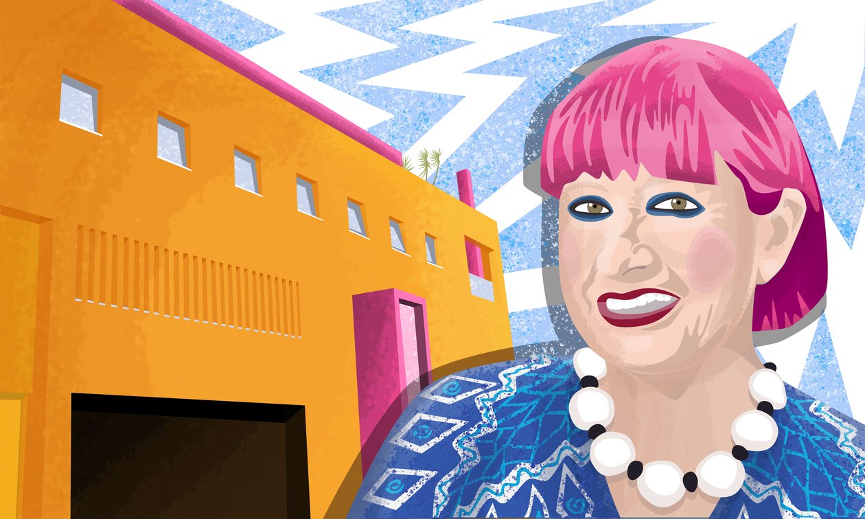 Dame Zandra Rhodes a Muzeum módy a textilu v Bermondsey v Londýně. od Claire Huntley