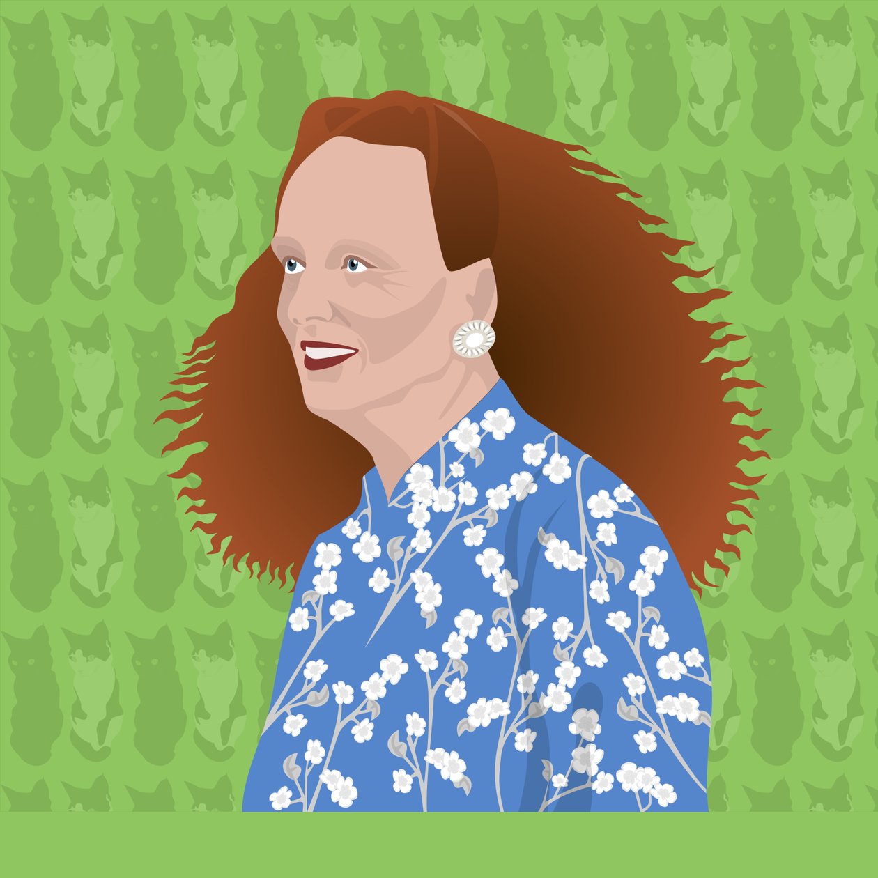 Portrét Grace Coddingtonové, kreativní ředitelky amerického Vogue od Claire Huntley