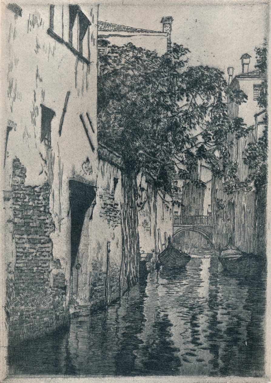 Kanál San Agostino, Benátky, c1905 1914-1915 od Clarence Gagnon