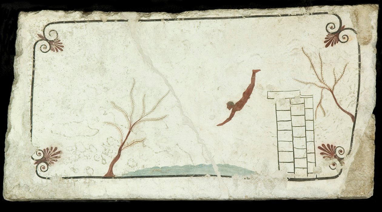 Potápěč. Hrobka potápěče Tomba del Tuffatore, asi 470 př.nl. od Classical Antiquities