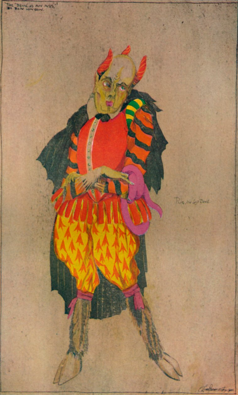 Návrh kostýmu ve filmu Bena Jonsona The Devil is an Ass, c1927 od Claud Lovat Fraser