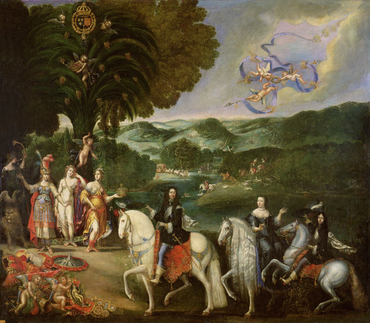 Alegorie svatby Ludvíka XIV (1638-1715) v roce 1631 od Claude Deruet