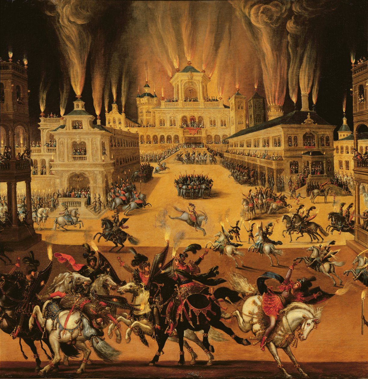 Oheň, detail ohňostroje, c.1640-41 (detail 387335) od Claude Deruet