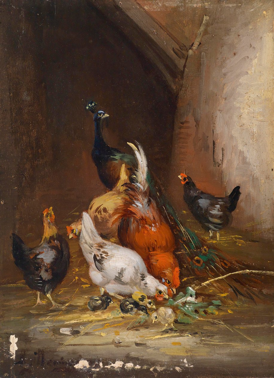 Kuřata a páv od Claude Guilleminet