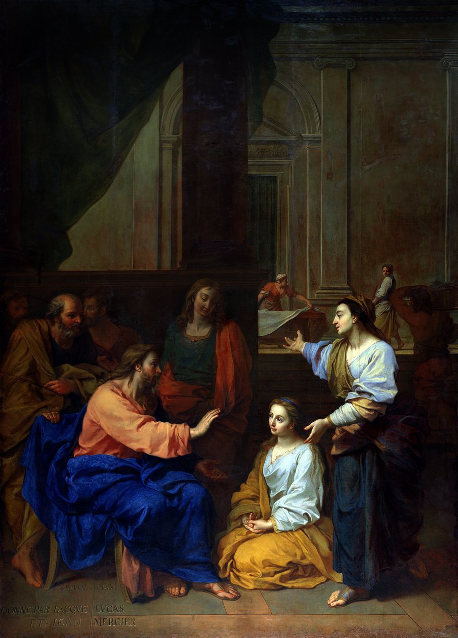 Kristus s Martou a Marií od Claude II Saint Paul