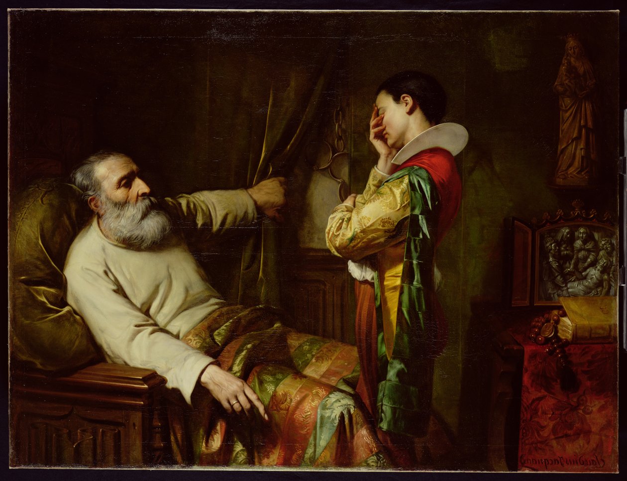 Poslední okamžiky Kryštofa Kolumba (1450-1506) 1870 od Claude Jacquand