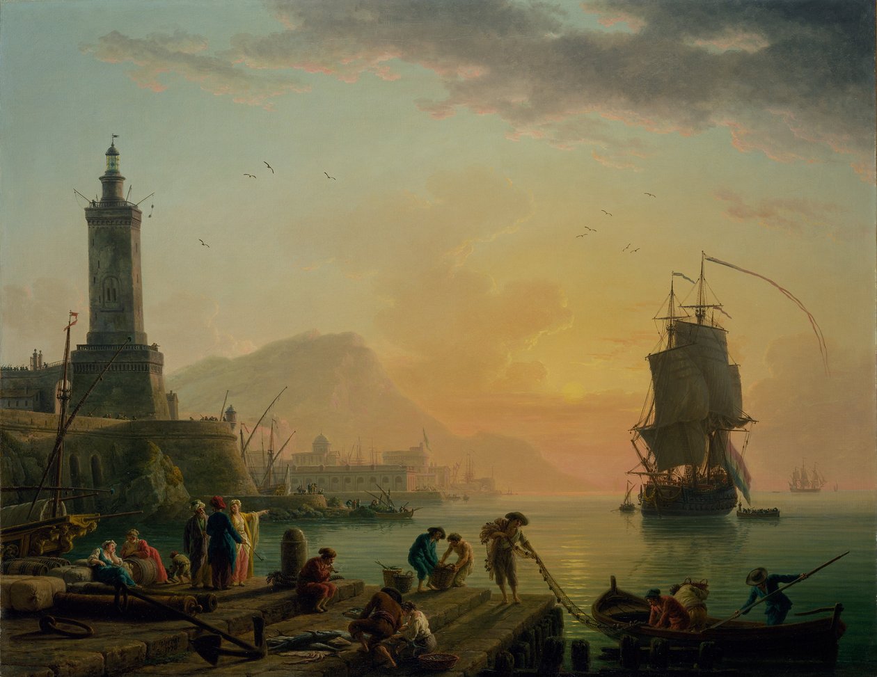 Klid ve středomořském přístavu od Claude Joseph Vernet
