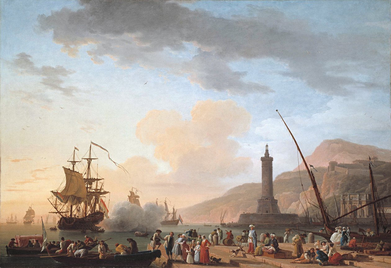Přístav při západu slunce od Claude Joseph Vernet