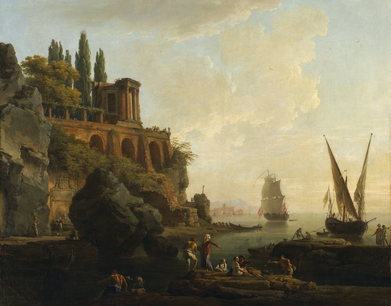 Imaginární krajina, scéna italského přístavu od Claude Joseph Vernet