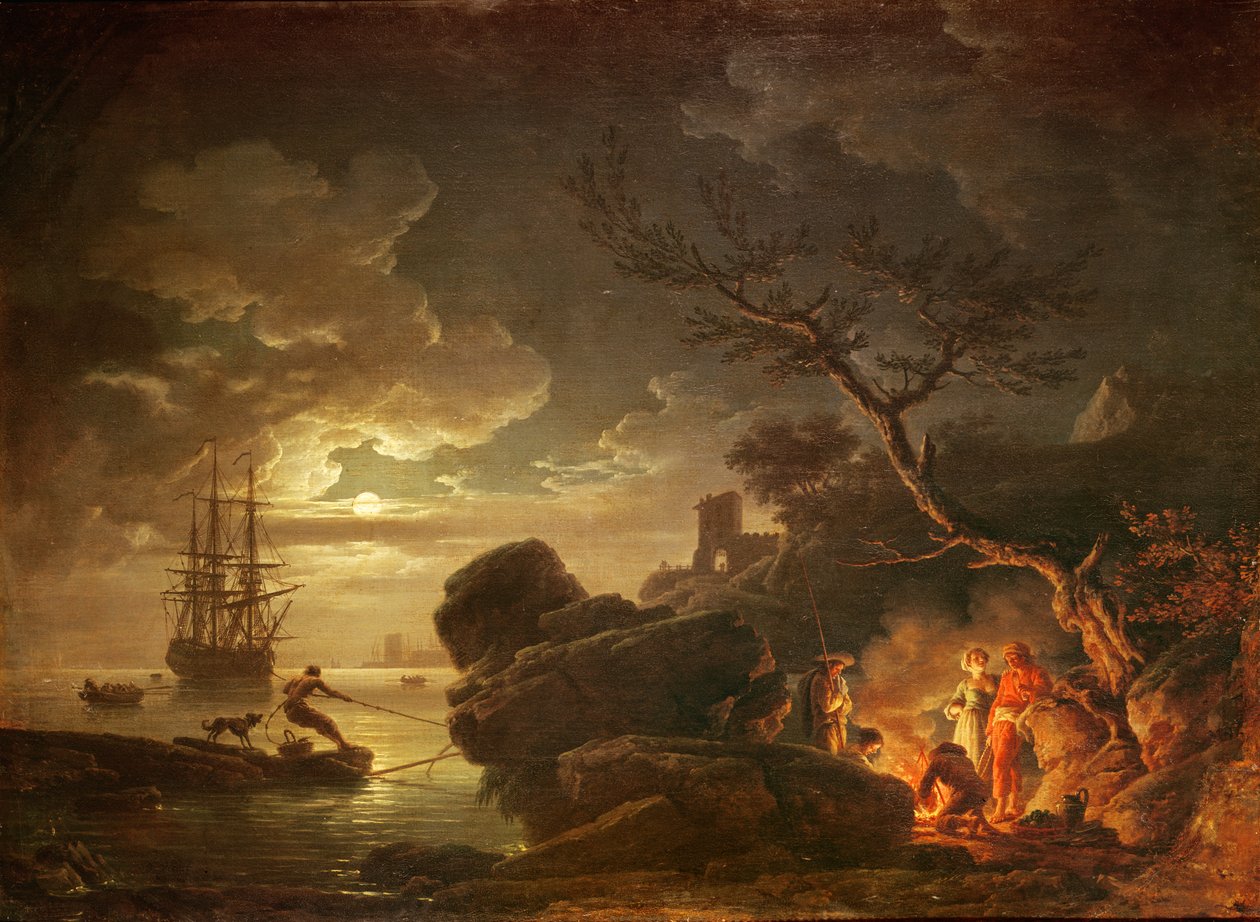 Krajina ve světle měsíce od Claude Joseph Vernet