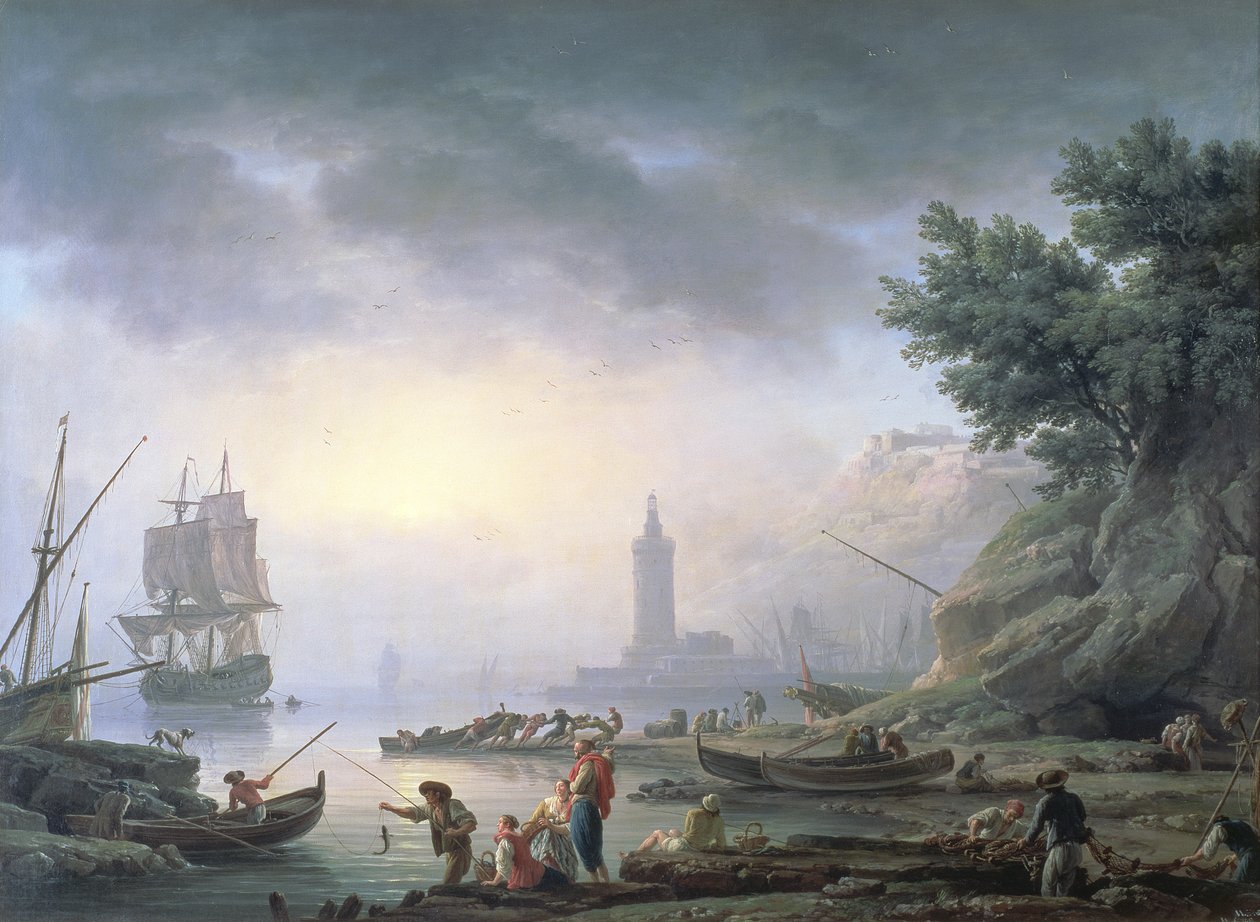 Přístav za úsvitu, 1751 od Claude Joseph Vernet