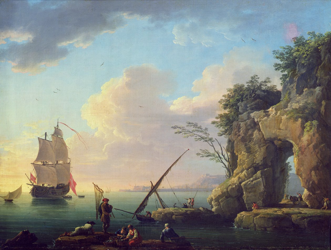 Přímořská krajina, 1748 od Claude Joseph Vernet