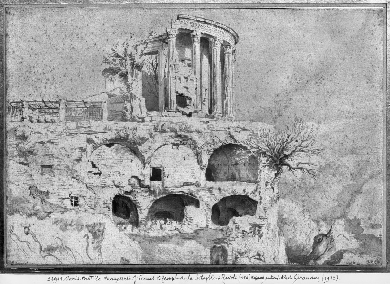 Chrám Sibyly, Tivoli (pero a mytí na papíře) od Claude Joseph Vernet