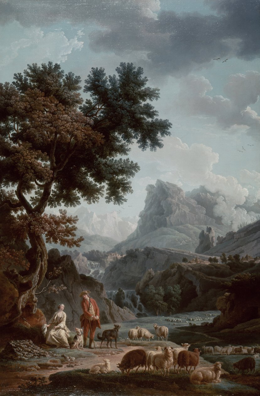Alpská pastýřka od Claude Joseph Vernet