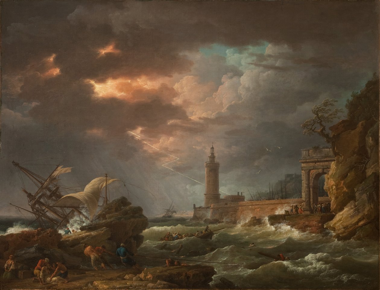 Bouře (Bouře u pobřeží), 1754 od Claude Joseph Vernet