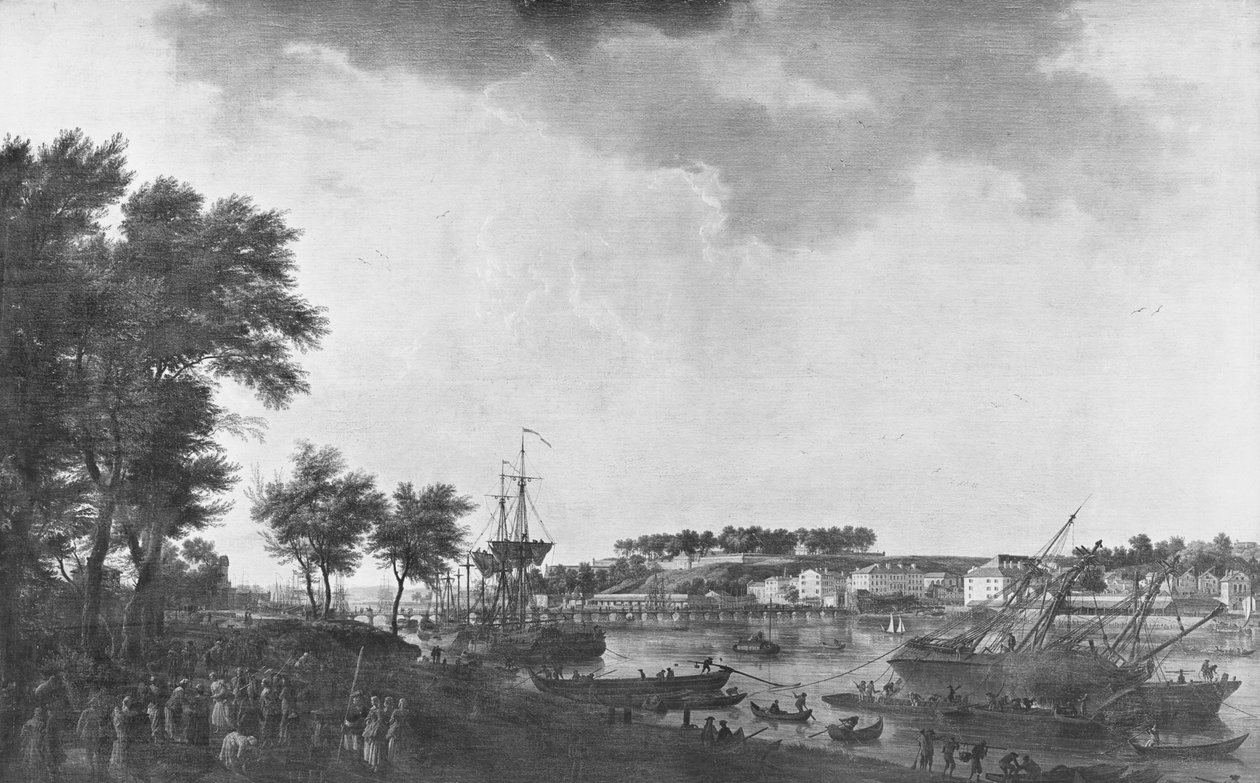 Pohled na Bayonne z avenue Boulders poblíž brány Mousserole, 1761 od Claude Joseph Vernet
