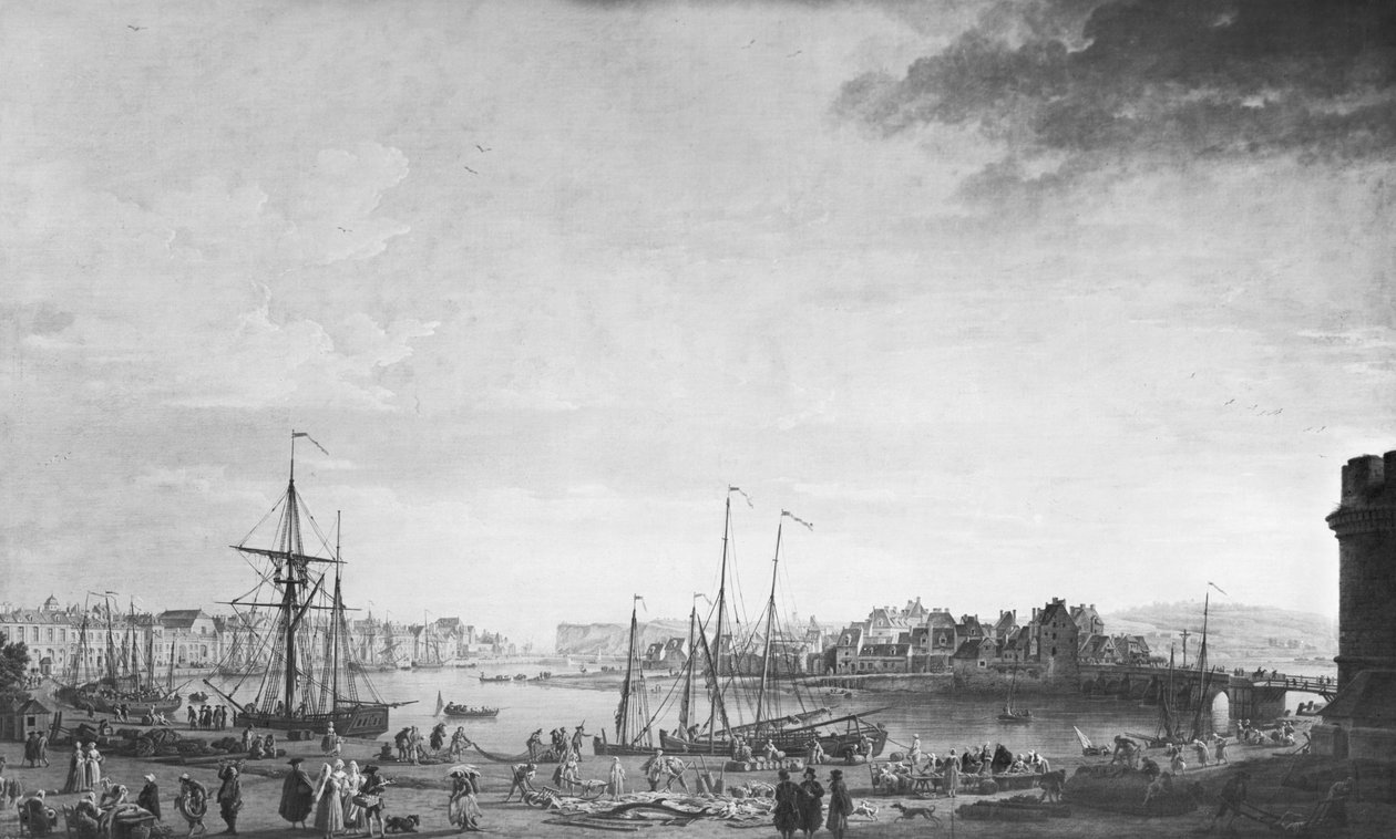 Pohled na přístav Dieppe, 1765 od Claude Joseph Vernet