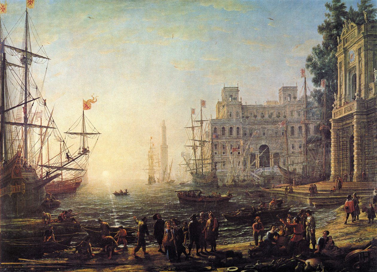 Výhled na přístav s Villa Medici od Claude Lorrain