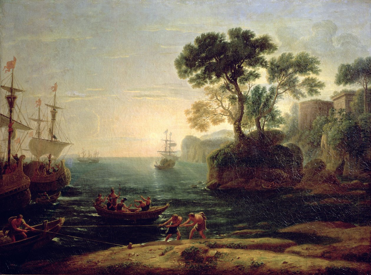 Příchod Aenea do Itálie, úsvit římské říše od Claude Lorrain