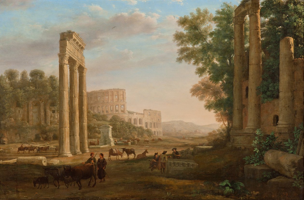 Capriccio se zříceninou římského fóra od Claude Lorrain