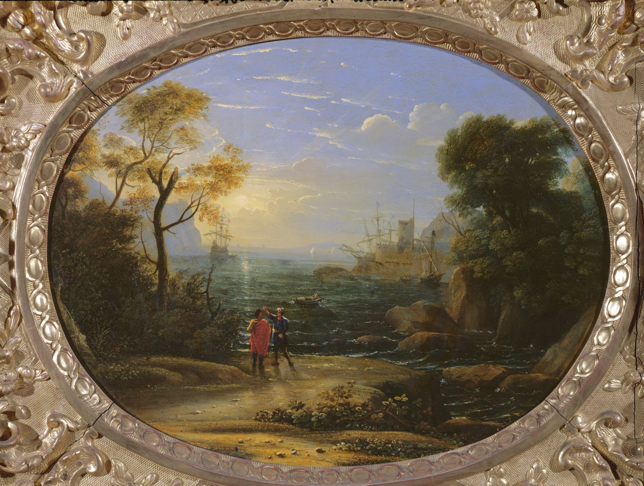 Pobřežní krajina při západu slunce od Claude Lorrain