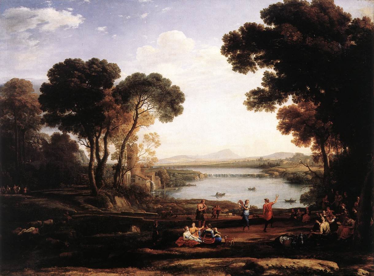 Krajina s tančícími figurkami (Mlýn) od Claude Lorrain