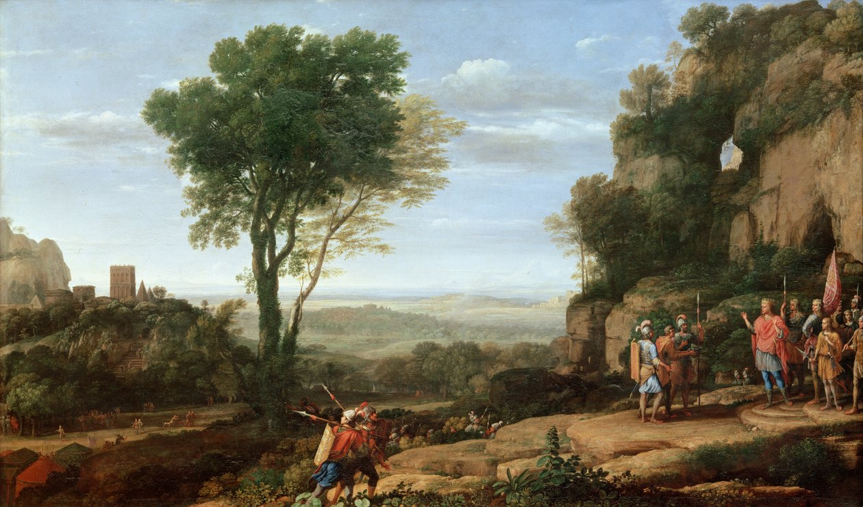 Krajina s Davidem v jeskyni Adullam, 1658 od Claude Lorrain