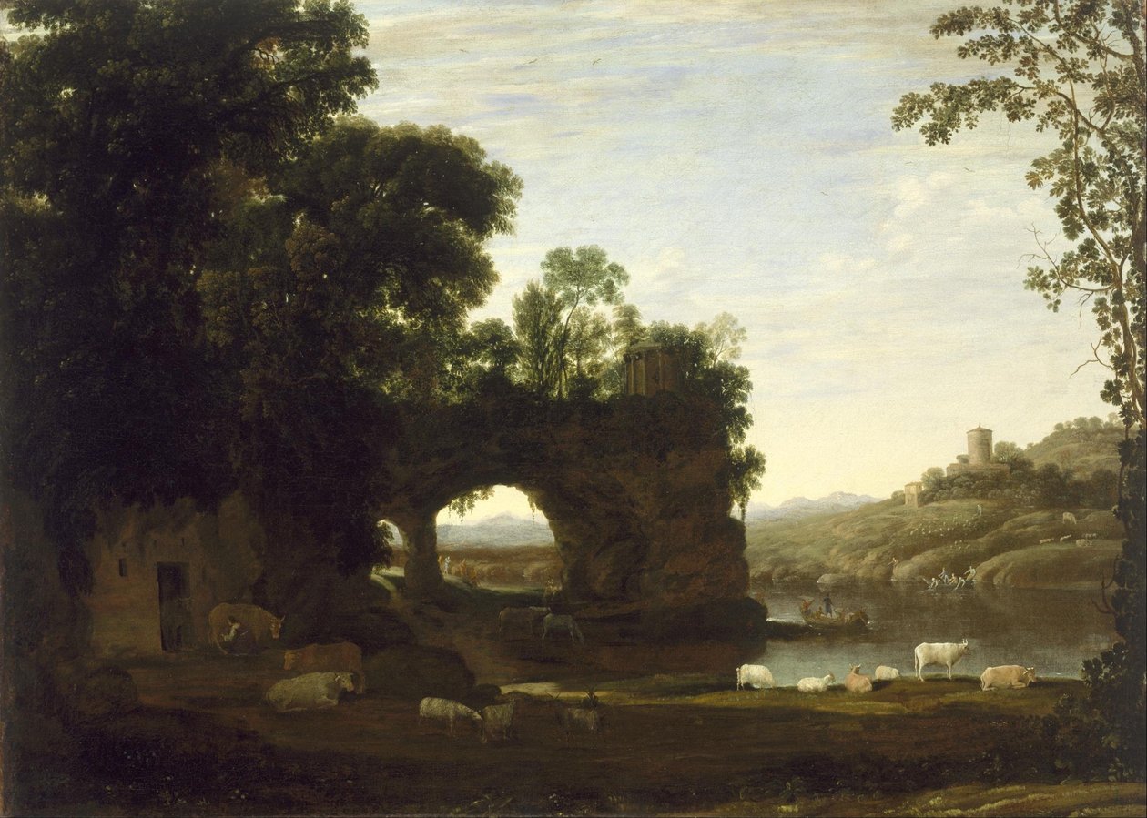 Krajina se skalním obloukem a řekou od Claude Lorrain