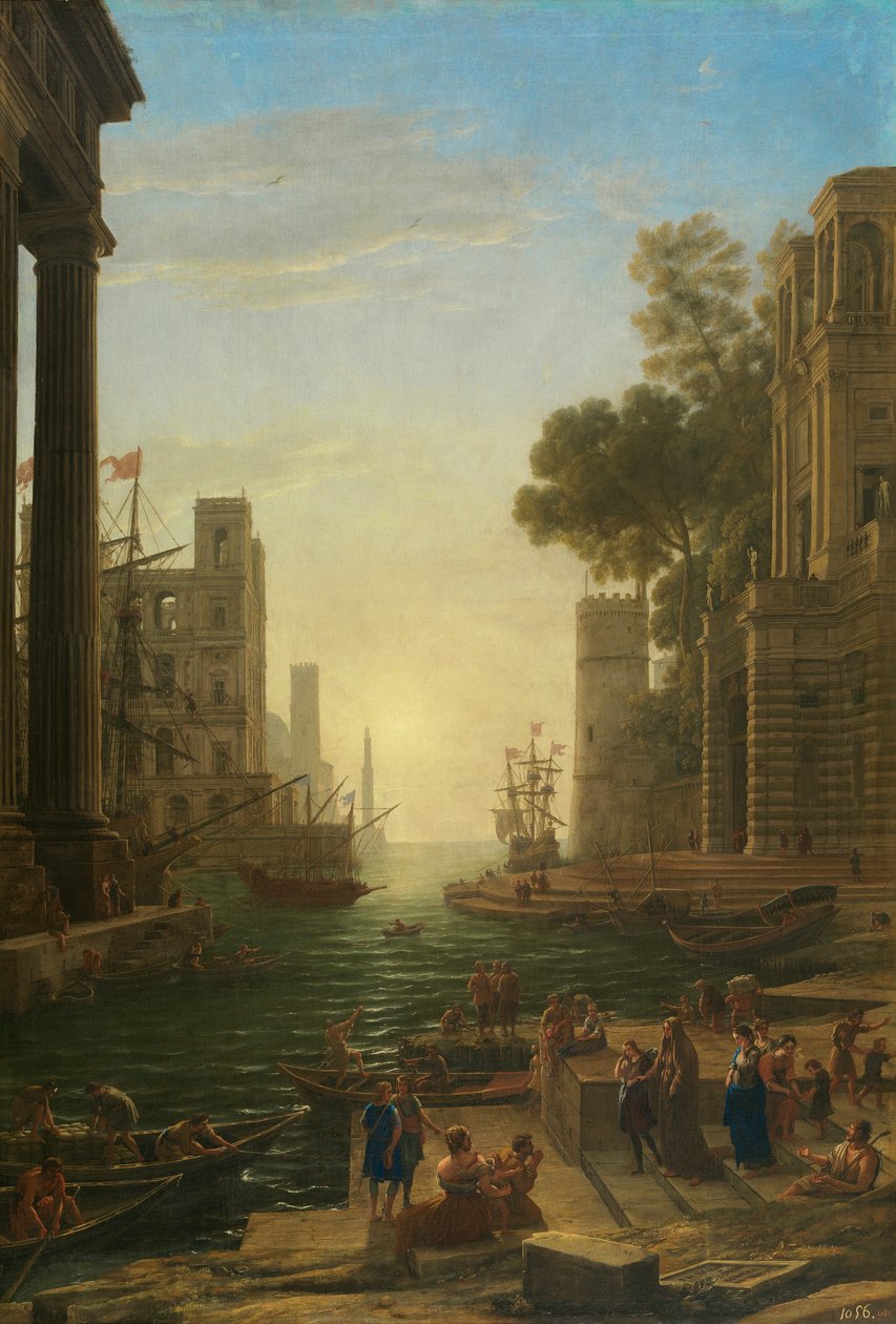 Krajina s naloděním Saint Paula Romana v Ostii od Claude Lorrain