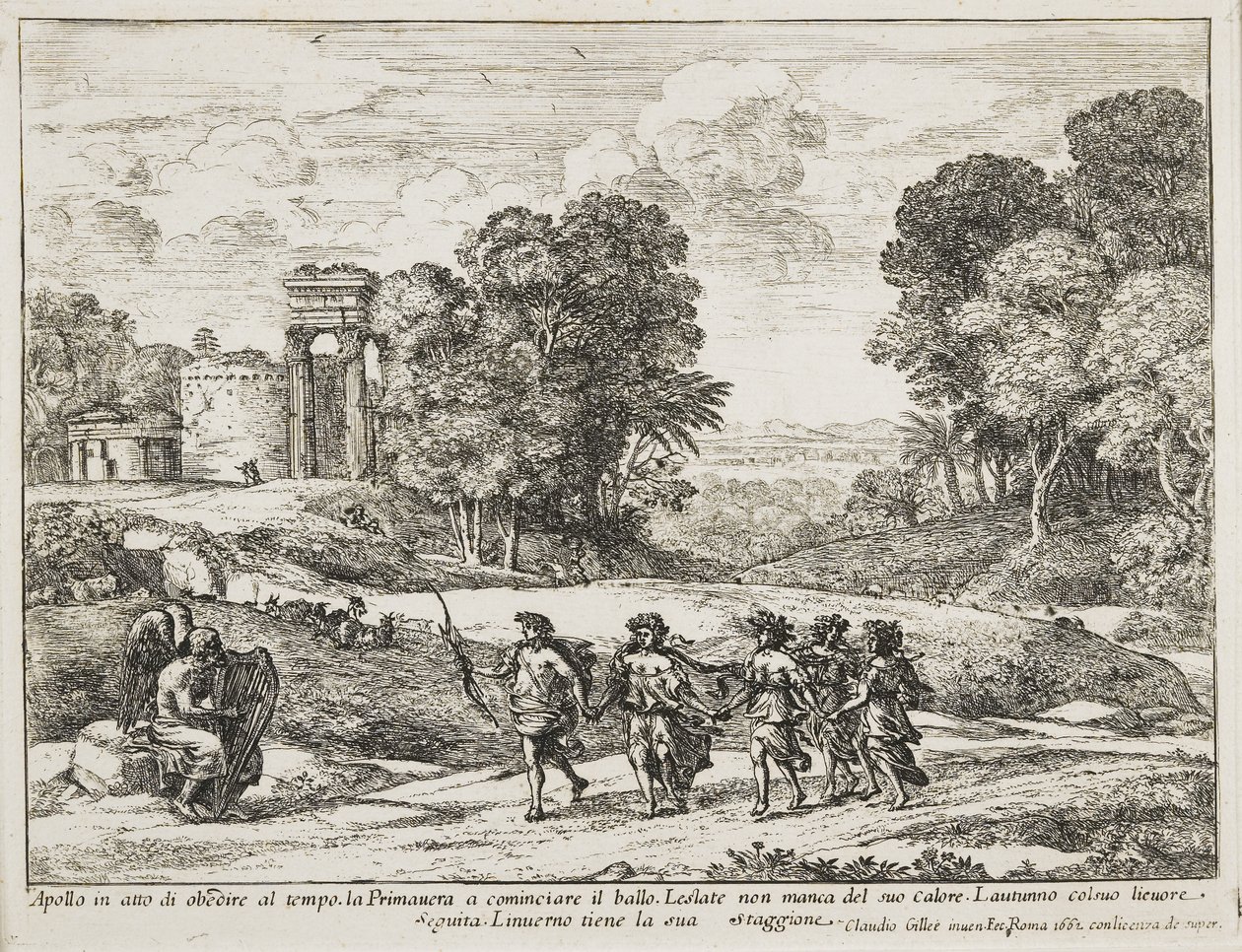 Čas, Apollo a roční období, 1662 od Claude Lorrain