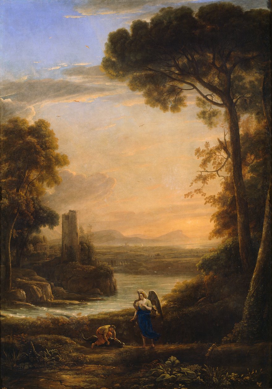 Krajina s Tobiášem a archandělem Rafaelem od Claude Lorrain