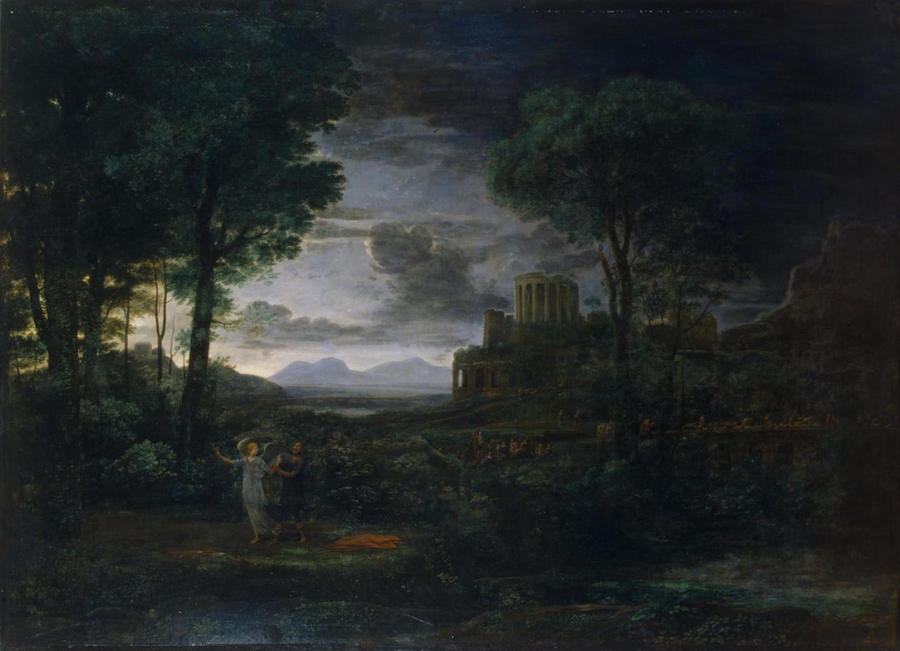 Krajina s Jacobem zápasícím s andělem (noc) od Claude Lorrain