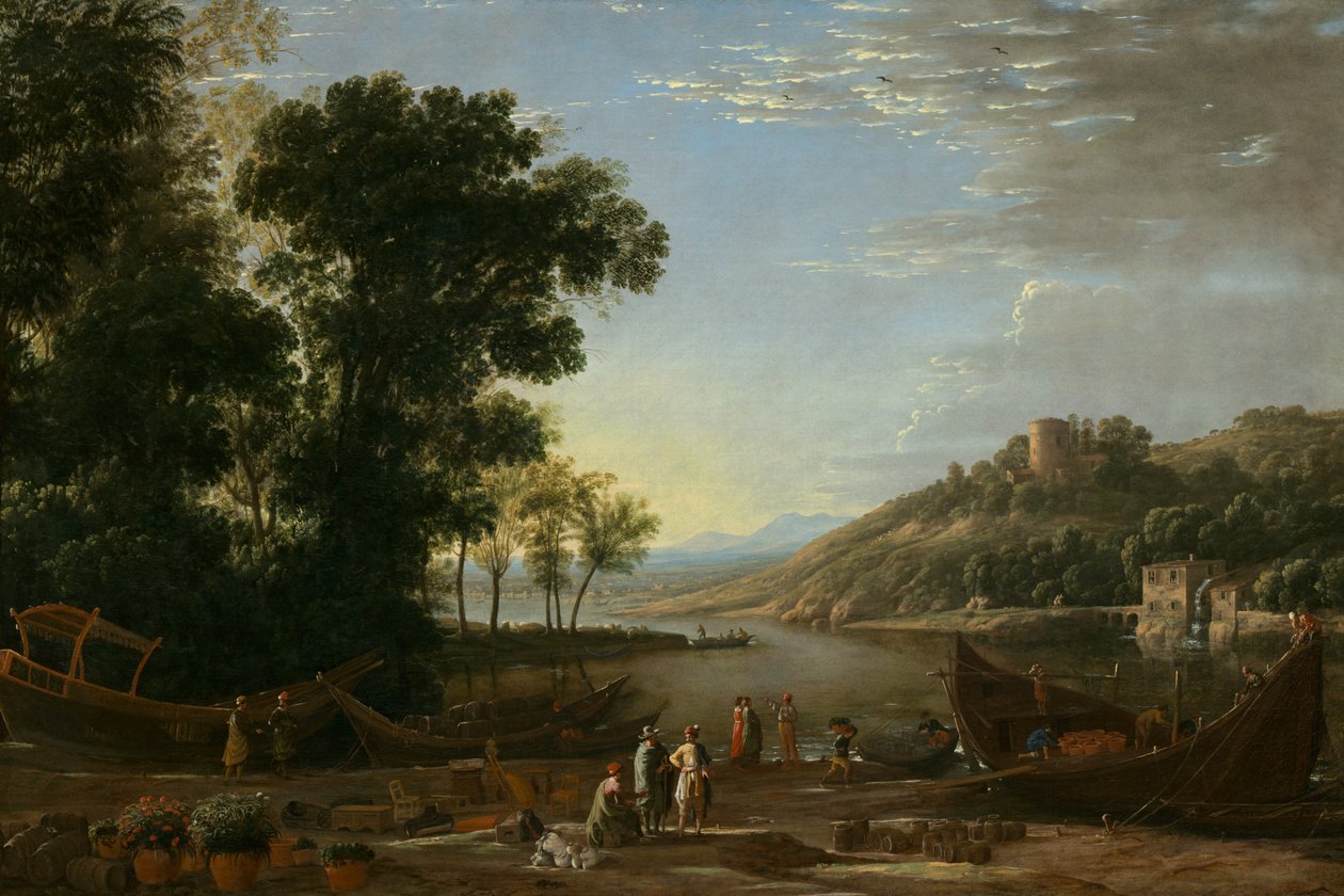 Krajina s obchodníky od Claude Lorrain