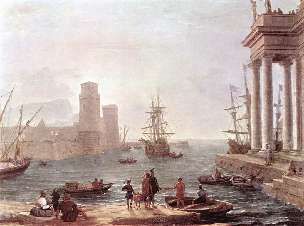 Přístavní scéna s odjezdem Ulysses ze Země Feaci od Claude Lorrain