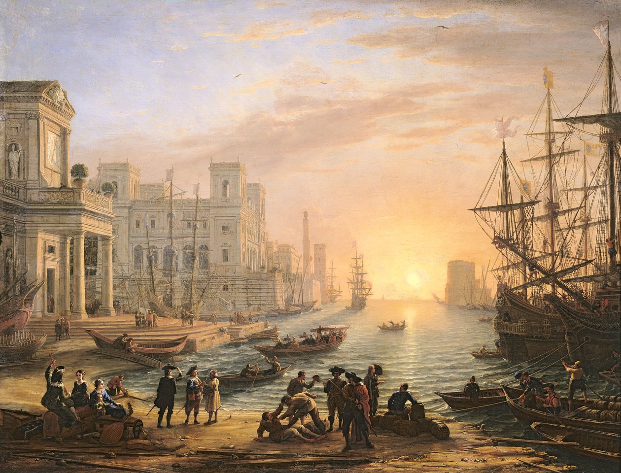 Mořský přístav při západu slunce od Claude Lorrain