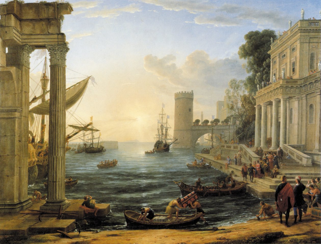 Námořní přístav s naloděním královny ze Sáby od Claude Lorrain