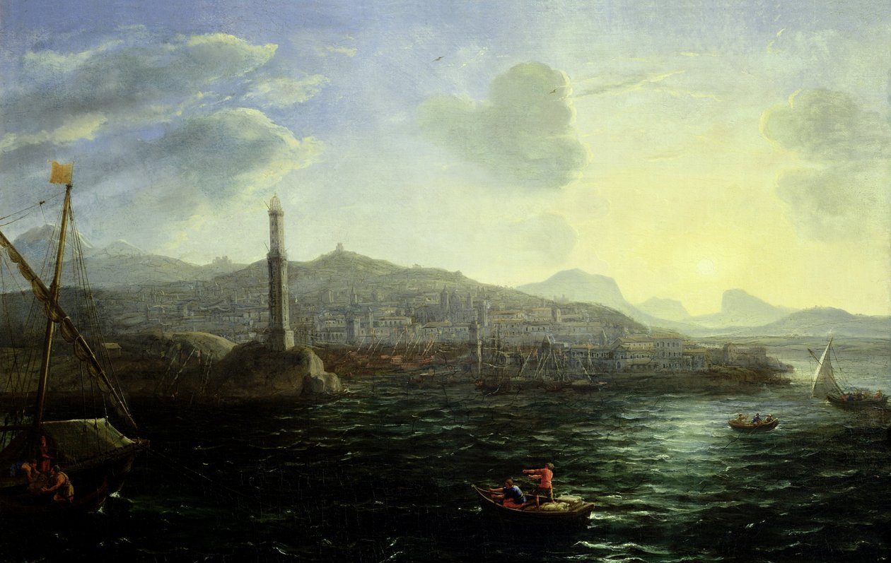 Přístav Janov, výhled na moře od Claude Lorrain