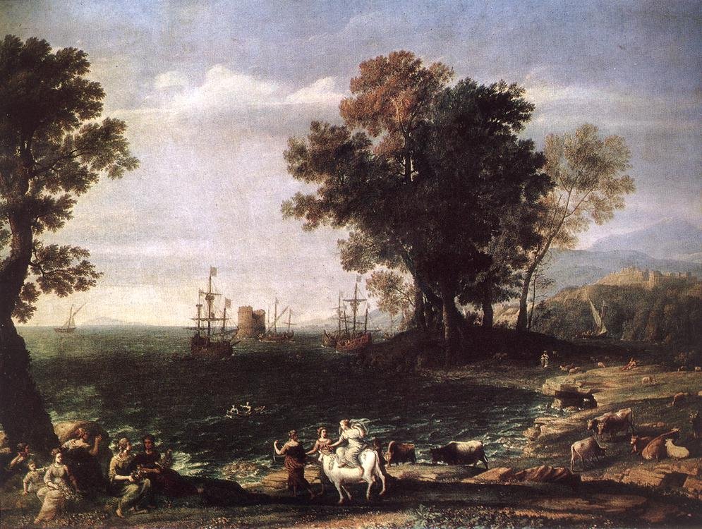 Znásilnění Evropy od Claude Lorrain