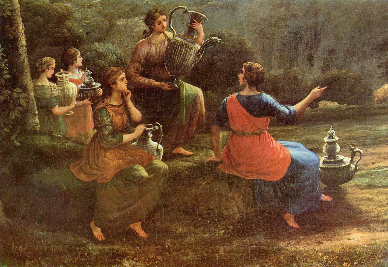 Vedute of Delphi s průvodem obětí od Claude Lorrain