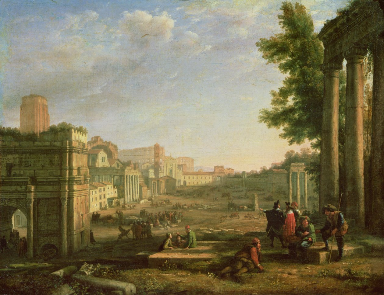 Pohled na Campo Vaccino, Řím, 1636 od Claude Lorrain