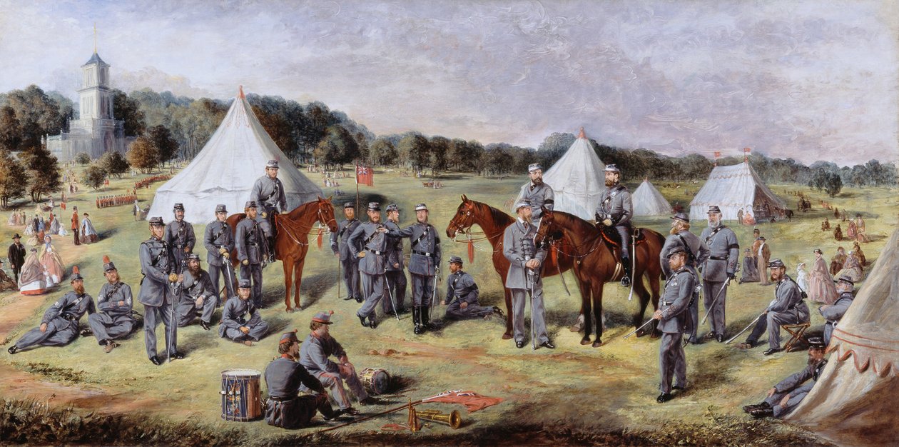 1. správní prapor dobrovolníků z Norfolku v Gunton Park, 1864 od Claude Lorraine R.W Nursey