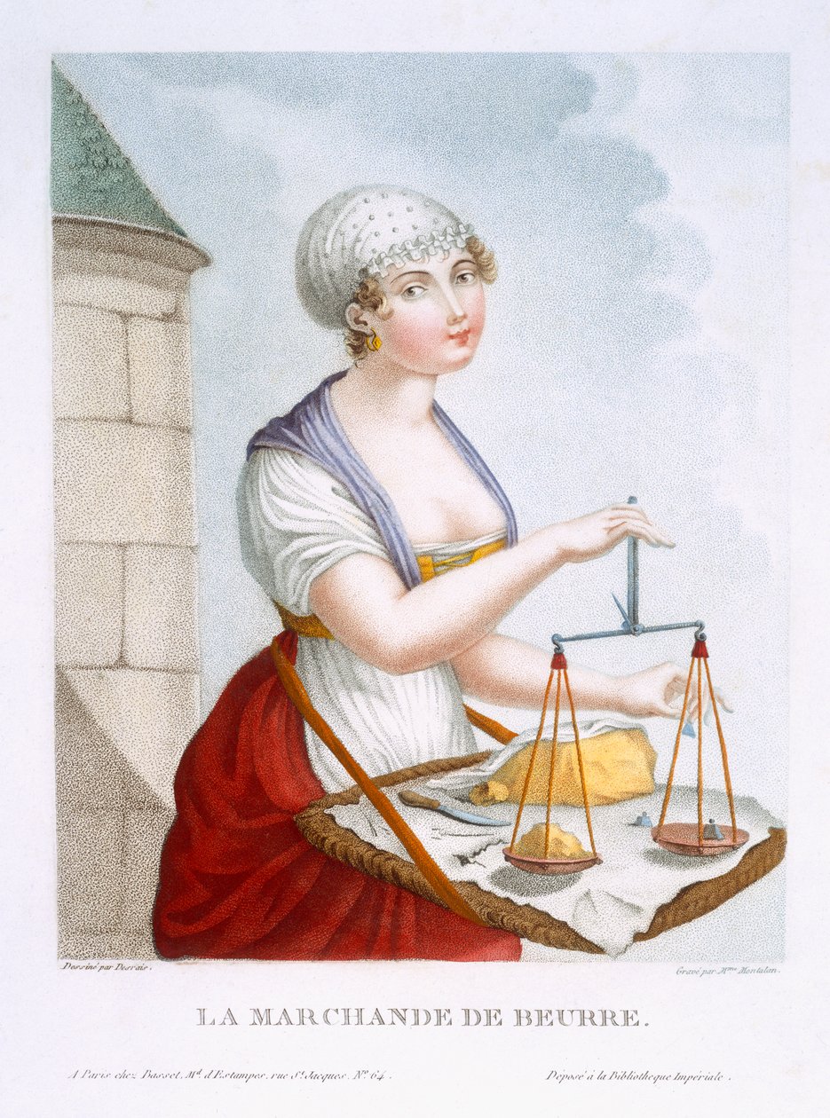 Obchodník s máslem, kolem roku 1816 od Claude Louis Desrais