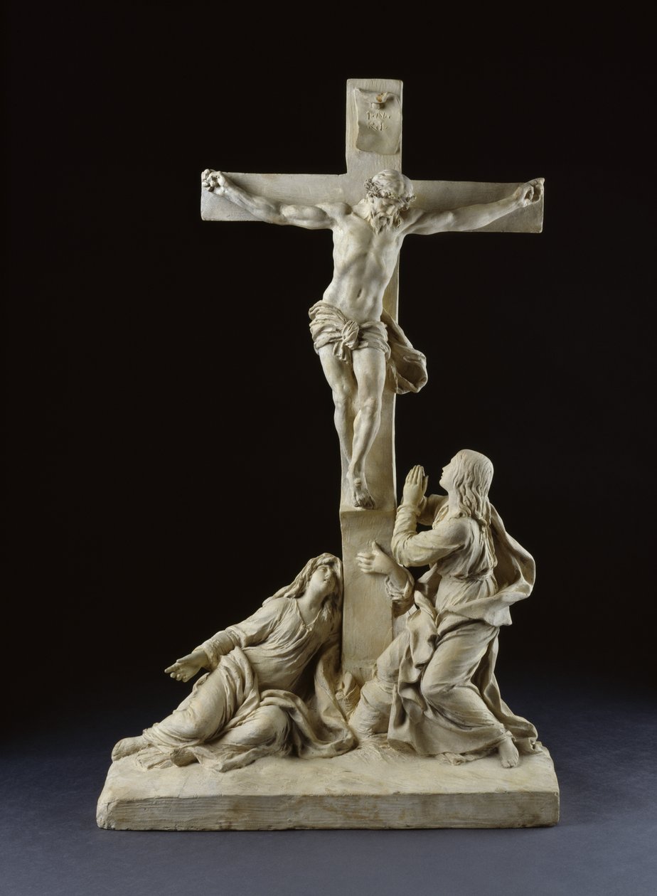 Ukřižování s Pannou Marií a svatým Janem Evangelistou, 1785 (terakota) od Claude Michel Clodion