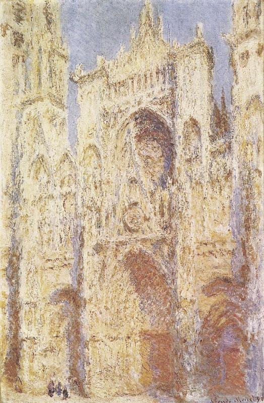 La Cathedrale de Rouen, Le Portail au Soleil Français: Katedrála v Rouenu, Západní fasáda, Sunlightn od Claude Monet
