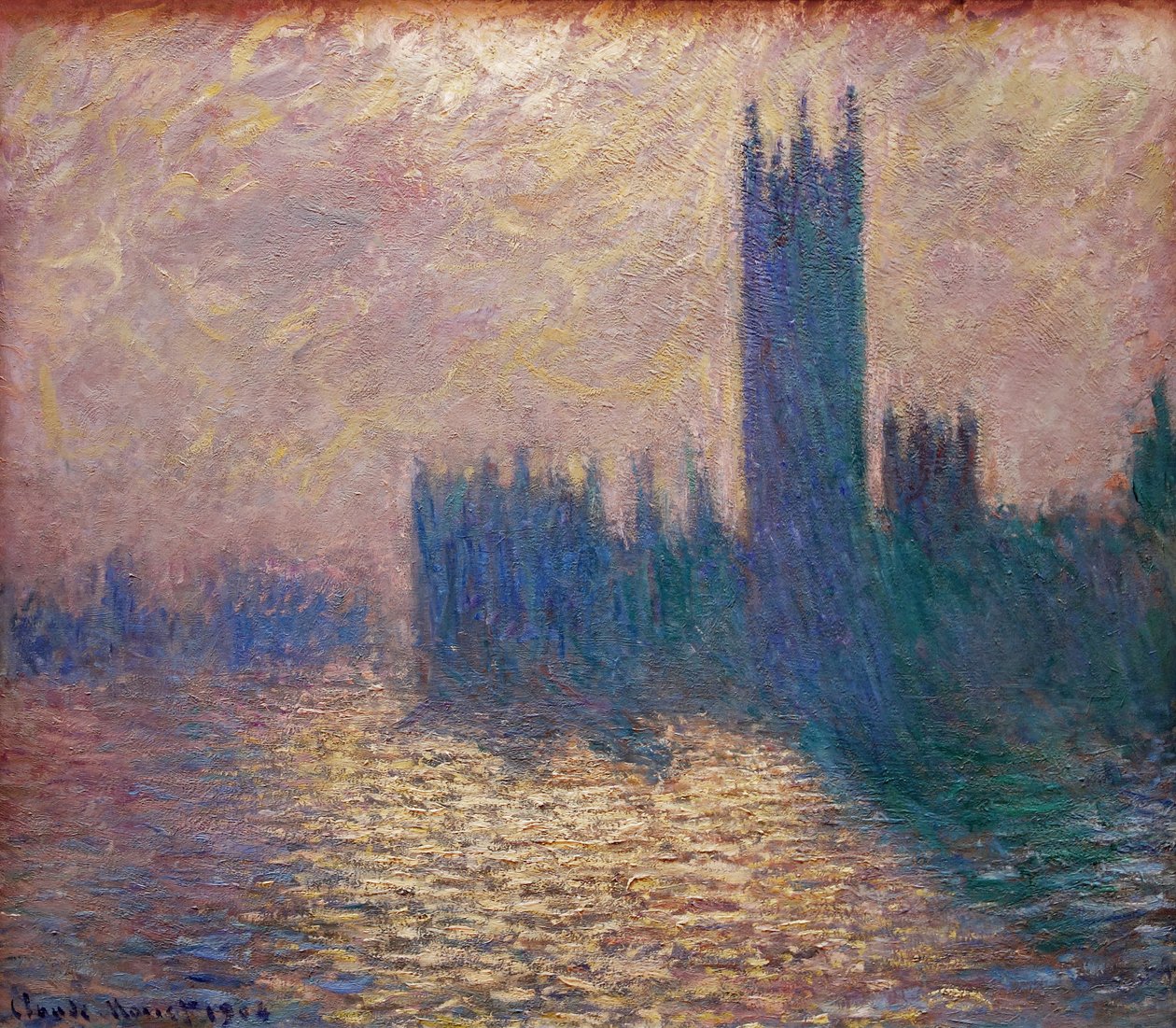 Londýnský parlament od Claude Monet