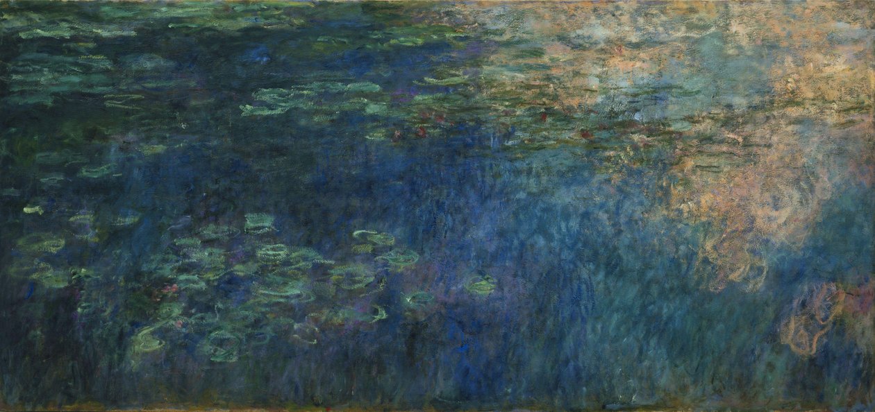 Odrazy mraků na leknínovém rybníku od Claude Monet